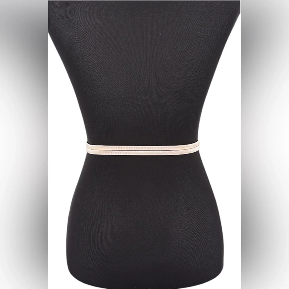 Gold or Silver Double Link Buckle Elastic Waist Statement Belt